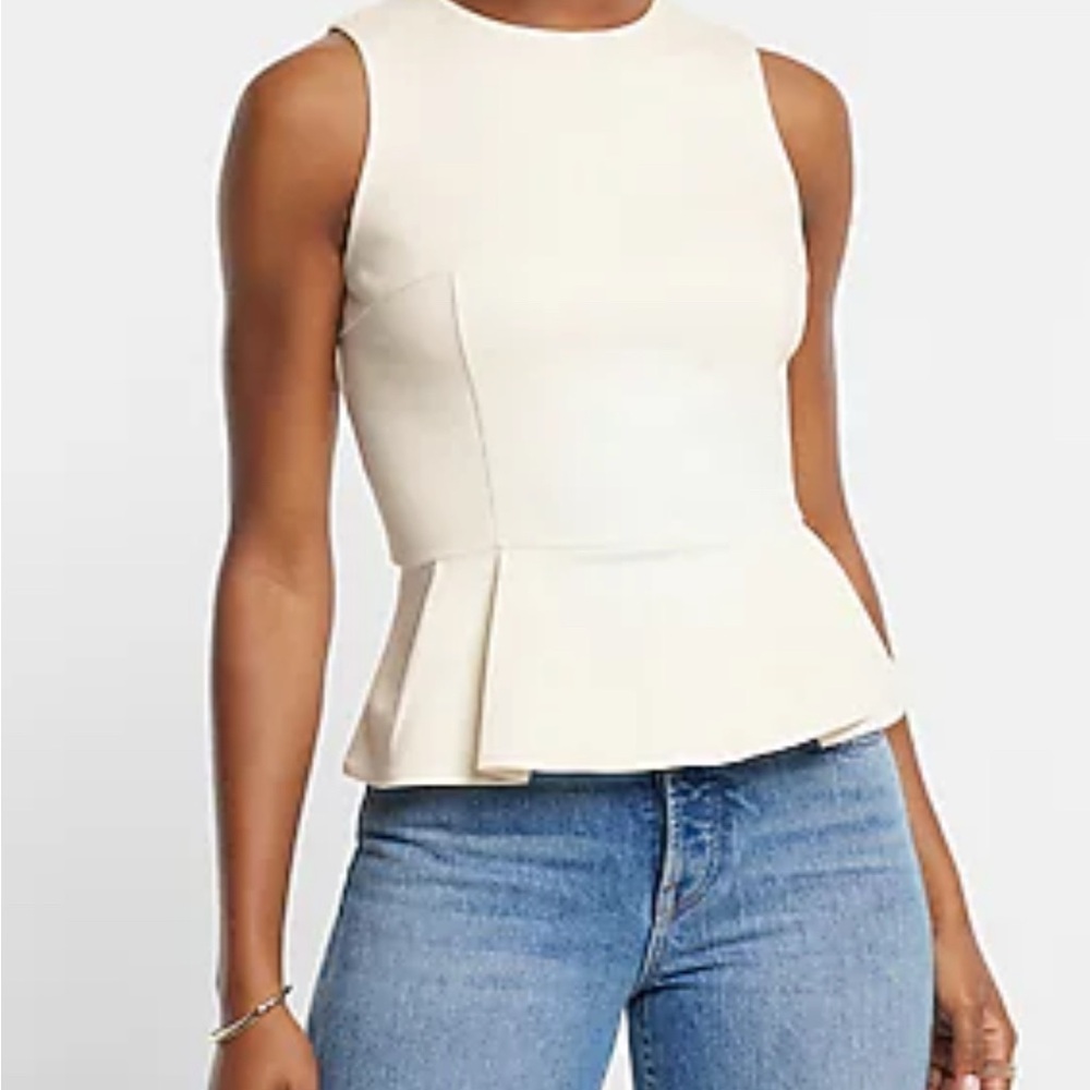 Express Cream Peplum Blouse